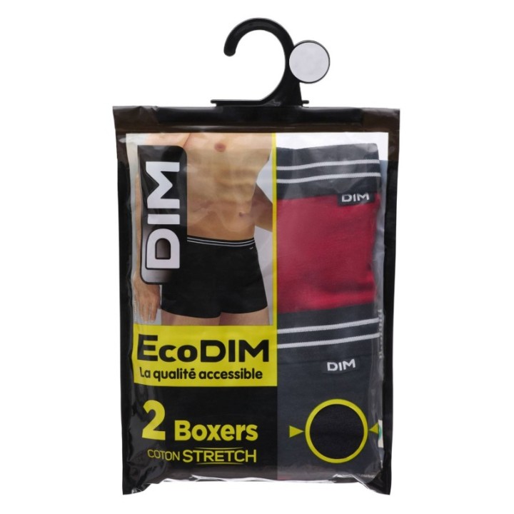 Pack 2 Boxer DIM 6578 ROUGE/NEGRO EG8
