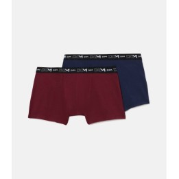 Pack 2 Boxer DIM 6596 ROUGE CHILI/BLEU B3H