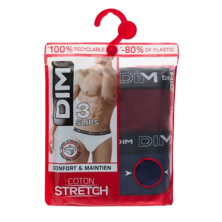 Pack 2 Boxer DIM 6596 ROUGE CHILI/BLEU B3H