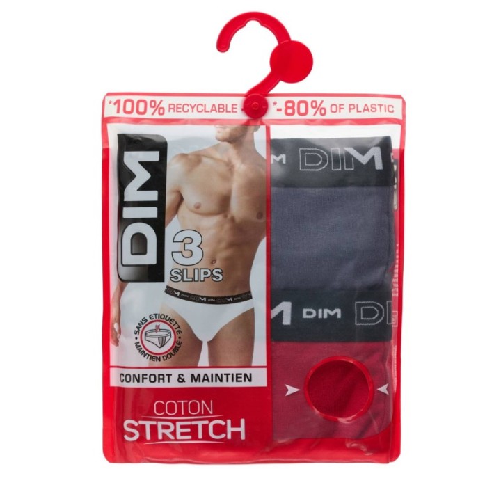 Pack 2 Boxer DIM 6596 Gris Plomb/Rouge