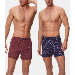 Pack 2 Boxer Abanderado 100% Algodón - Grana y Azul