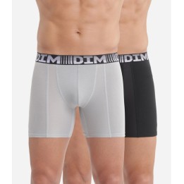 Pack 2 Boxer DIM Pierna Larga Negro/Gris