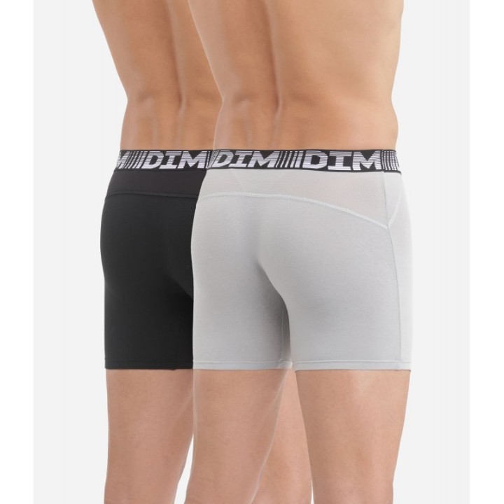 Pack 2 Boxer DIM Pierna Larga Negro/Gris