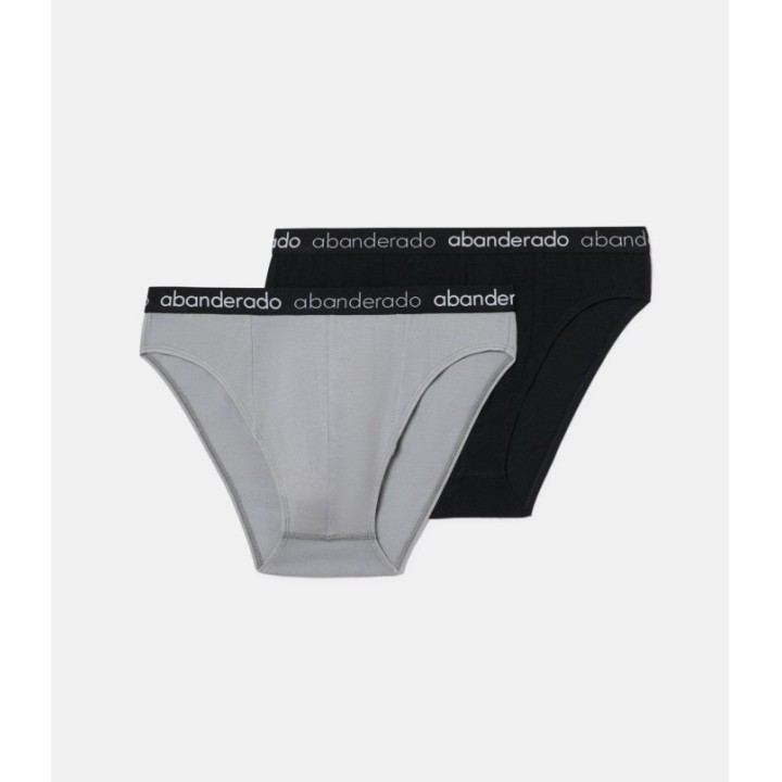 Pack 2 Slip Abanderado 595 1T0 Gris / Negro