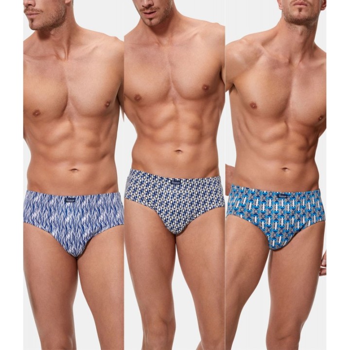 Pack 3 Slips Semicorto Abanderado - Azul Retro