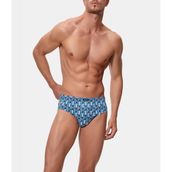 Pack 3 Slips Semicorto Abanderado - Azul Retro