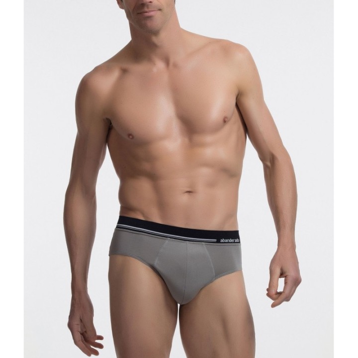 Slip Abanderado 77H Gris - Algodón Elástico con Cintura Extrasuave