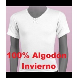 Camiseta Térmica Manga Corta 100% Algodón Felpado - FRAJIMU