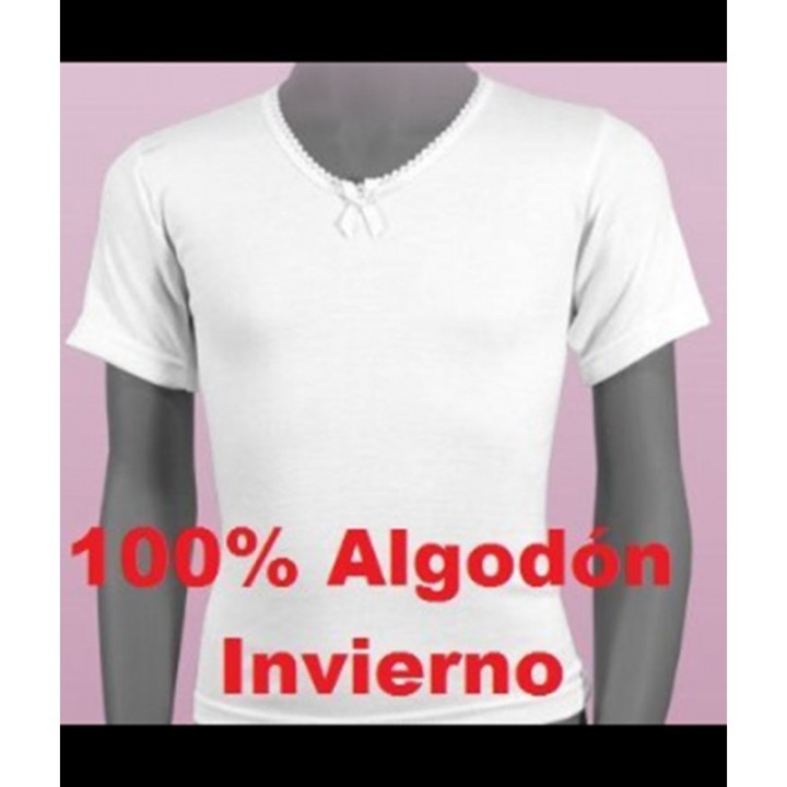 Camiseta Térmica Manga Corta 100% Algodón Felpado - FRAJIMU