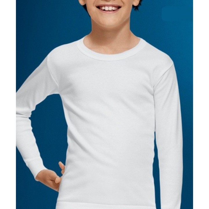 Camiseta Térmica Manga Larga 100% Algodón Felpado - FRAJIMU
